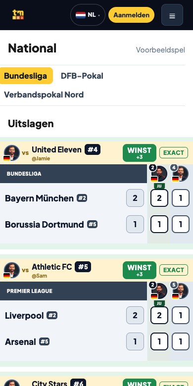 Uitslagen: Op je telefoon